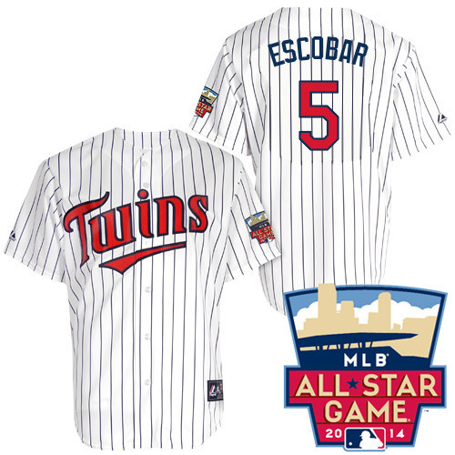 Eduardo Escobar #5 Youth Baseball Jersey-Minnesota Twins Authentic 2014 ALL Star Home White Cool Base MLB Jersey